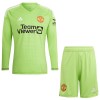 Officiële Voetbalshirt + Korte Broek Doelman Manchester United Thuis 2023-24 Lange Mouw - Kids